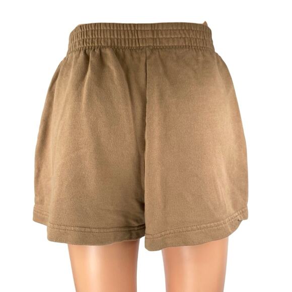 Zara Women's Tan High Waisted Pull On Knit Lounge Mini Sweat Shorts Size M - Picture 3 of 5